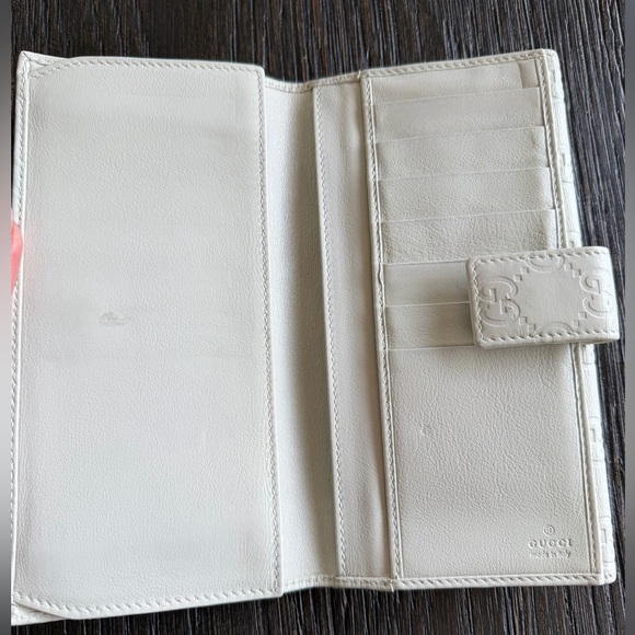 Gucci GG Guccisima Ivory Cream/White Monogram Leather Long Wallet - Picture 7 of 10